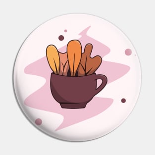 Coffee and plant Pin