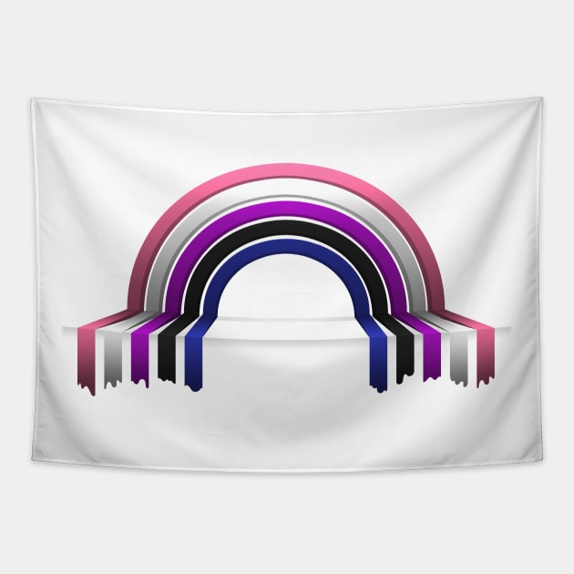 Gender Fluid Pride Flag 3D Drip Rainbow Design Tapestry by LiveLoudGraphics