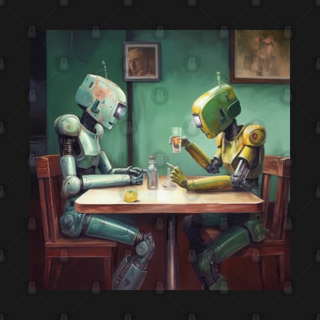 Robots in the cafe series by VISIONARTIST