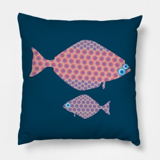 SALISH SEA FLOUNDER Mom and Baby Cute Undersea Ocean Fish - UnBlink Studio by Jackie Tahara Pillow