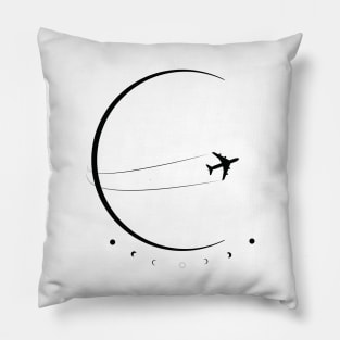 Aircraft crossing moonlight design Pillow