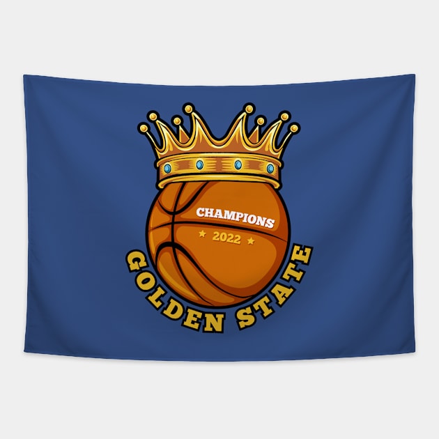 Champions 2022 Golden State Basketball Tapestry by Genie Designs