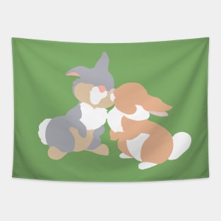 A Bunny's First Kiss Tapestry