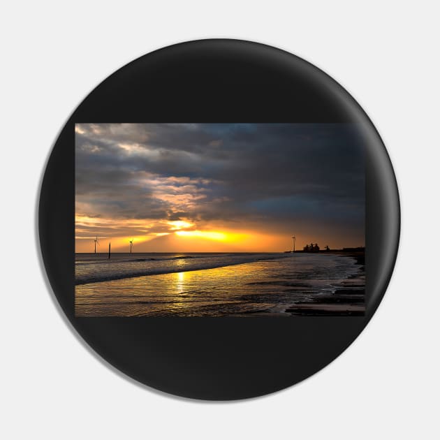 Daybreak on Cambois beach Pin by Violaman