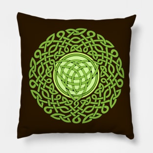 Green Celtic knot pattern Pillow