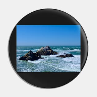 Ocean Waves with Rocks Pin