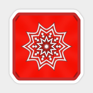 Bright Red Kaleidoscope Pattern (Seamless) 24 Magnet