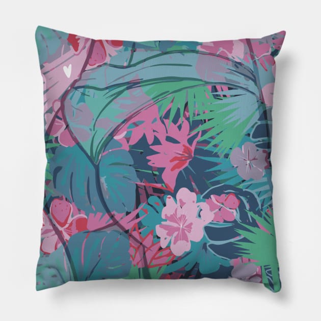 Tropical Thunder Pillow by DavesNotHome