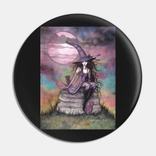 Enchanted Twilight Witch Cat Fantasy Art by Molly Harrison Pin