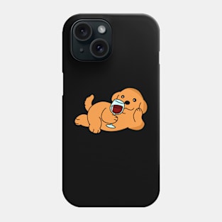 Relaxed dog drinking wine! Phone Case