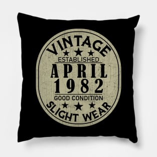 Vintage Established April 1982 - Good Condition Slight Wear Pillow