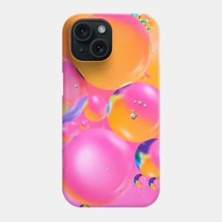 Colorful close up of oil drops in water Phone Case