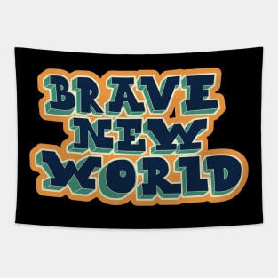 Brave New World - Huxley! Political and critical quotes. typography art. Tapestry