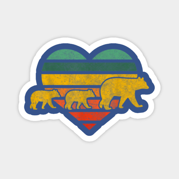 Mama Bear Two Cubs Retro Heart Mothers Day Gift Mama Bear Gift For Mothers Day Magnet Teepublic