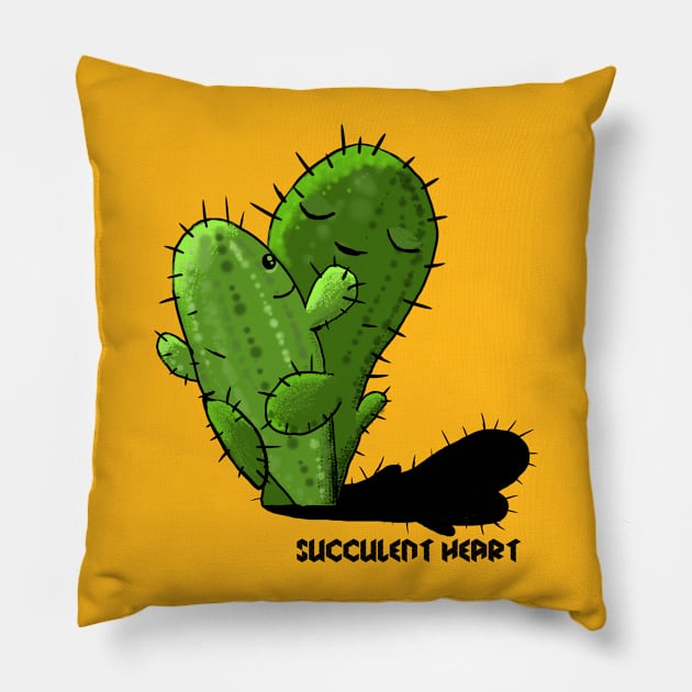 Succulent Hearts Pillow by SmannaTales