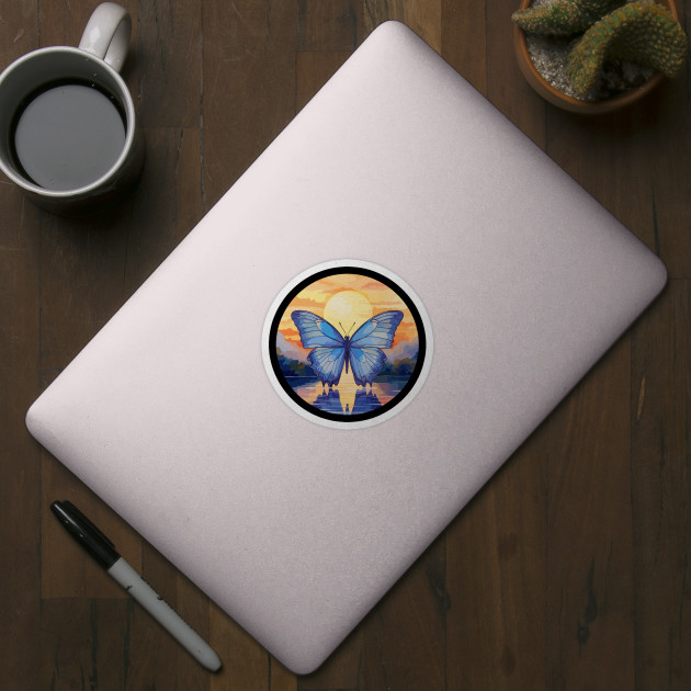 Blue Morpho Butterfly Sticker