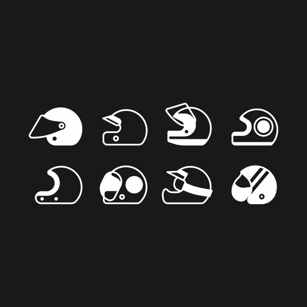 Illustration of stylized black and white motorcycle helmet by iswenyi Art