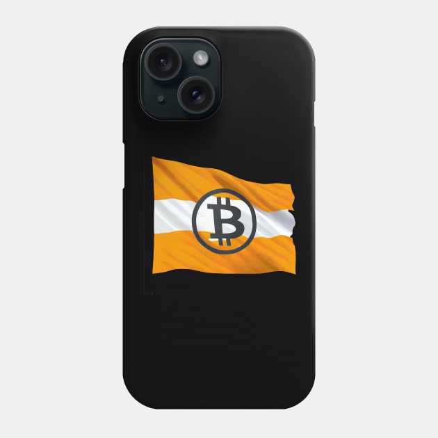 Bitcoin Flag Waving Phone Case by About Passion