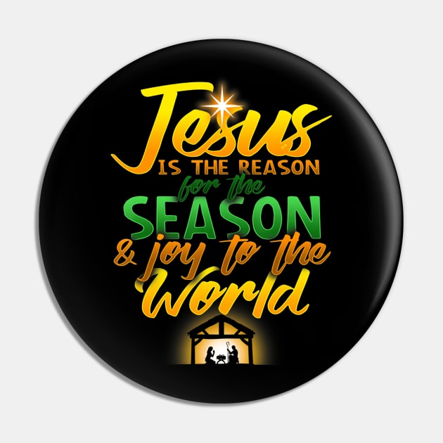 Jesus Is Reason For Season Joy To The World Christmas Pin by Kellers