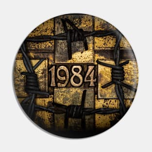 1984 numbers on grunge copper and gold background Pin