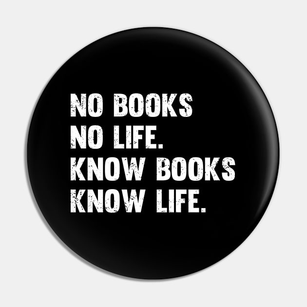 Book - No Book No Life Know Books Know Life Pin by Kudostees