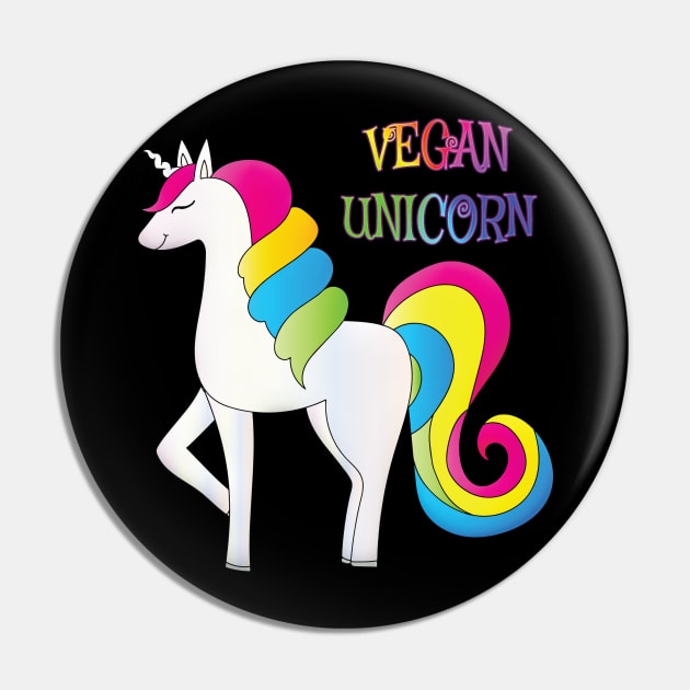 Vegan Unicorn Pin by sparklefruit