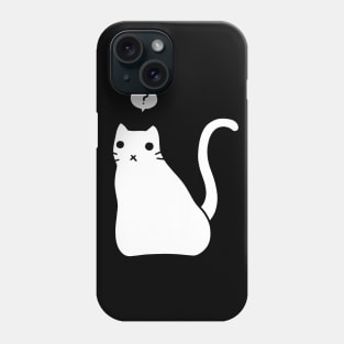 Confused White Kitty Phone Case