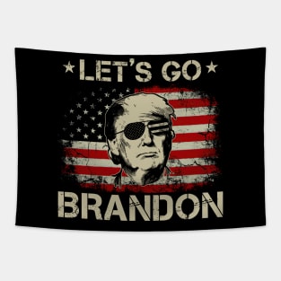 Let's Go Brandon Trump American Flag Sunglasses Tapestry