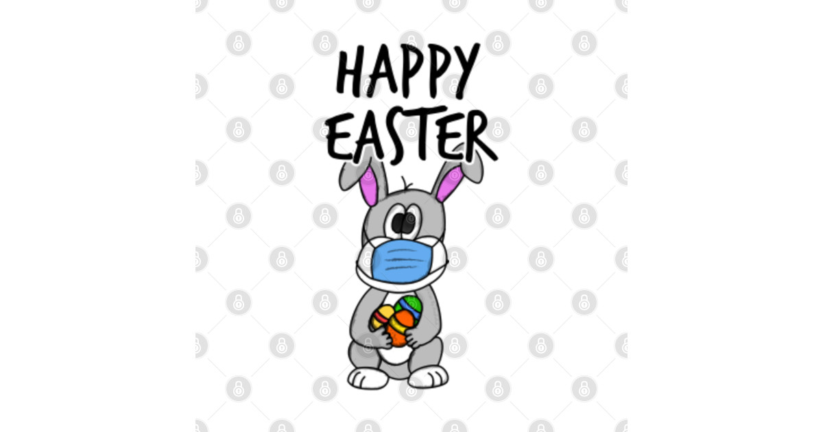 Happy Easter 2021 Masked Bunny Eggs Lockdown Funny ...