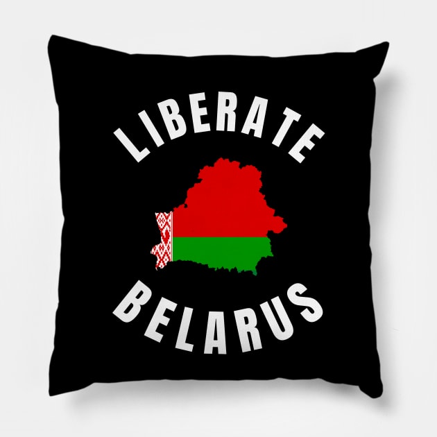 LIBERATE BELARUS PROTEST Pillow by ProgressiveMOB