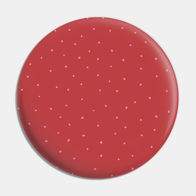 Pink Dots on Red Pin by Sandra Hutter Designs