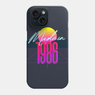 Made In 1986 ∆∆∆ VHS Retro 80s Outrun Birthday Design Phone Case