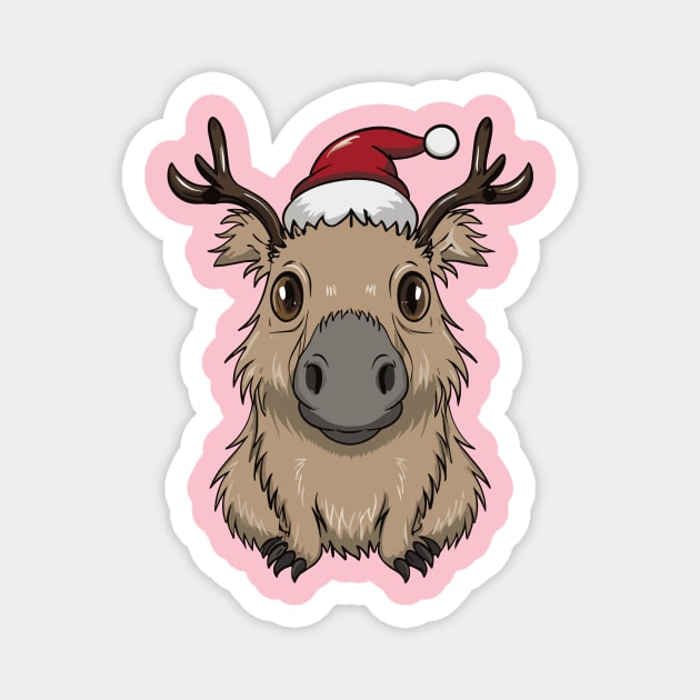 Capybara Claus: Bringing Holiday Cheer Magnet by Sorry Frog