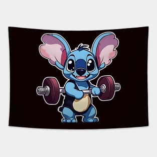 Cute Stitch in gym Tapestry