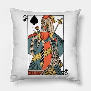 Character of Playing Card Queen of Spades Pillow