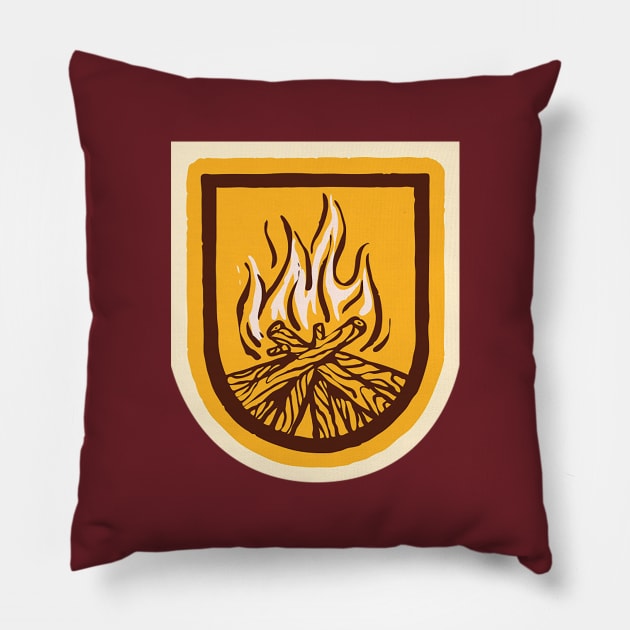 Camping fire and camping life Pillow by Unknownvirtuoso