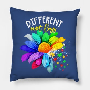 Different Not Less Autism Awareness, In April We Wear Blue Pillow