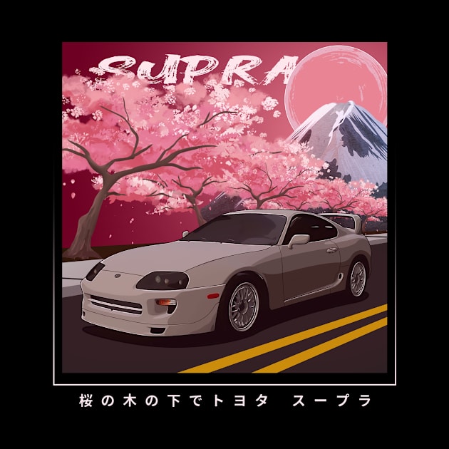 Toyota Supra MK4 A80 under Sakura tree JDM Car by T-JD