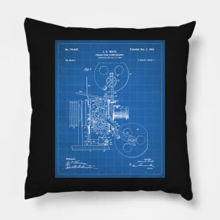 Film Camera Patent - Film Lover Cinema Student Art - Blueprint Pillow
