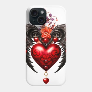 Wonderful heart with black wings Phone Case