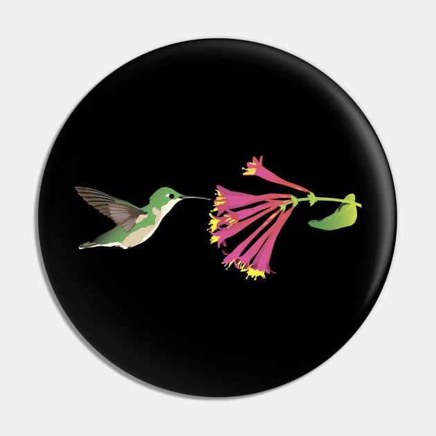 Colibri and Flower Pin by NorseTech