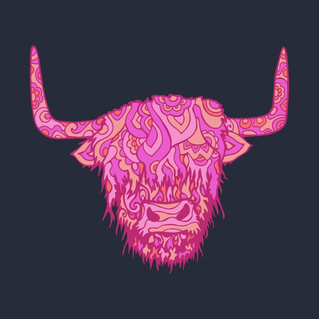 Highland Cow In The Pink by TimeTravellers