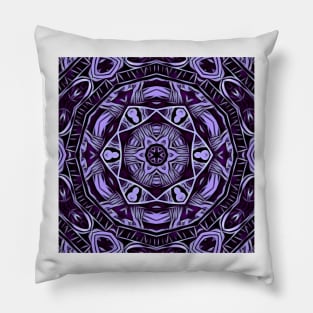 lilac and dull purple floral fantasy kaleidoscopic design Pillow