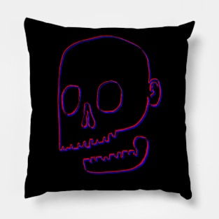 Hand-drawn 3d skull design on black Pillow