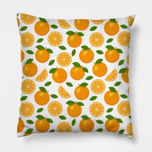 Orange Fruit Pattern on White Background Pillow