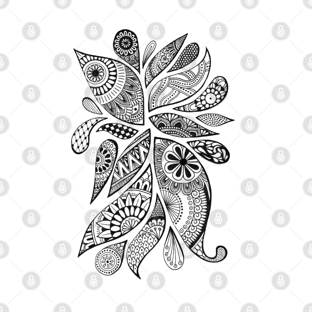 Abstract Zentangle Swirls Design (black on white) by calenbundalas