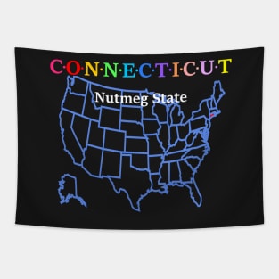 Connecticut, USA. Nutmeg State. (Map Version) Tapestry