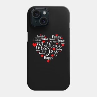 Lovely Words on a Heart Shape Design. Phone Case