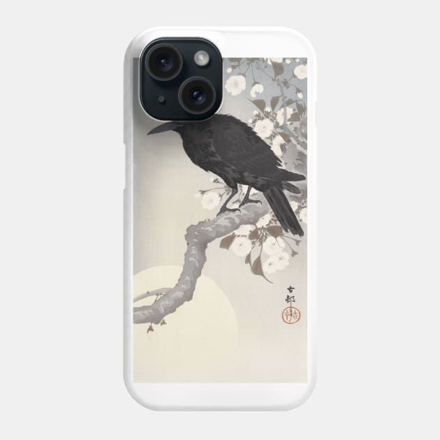 Crow and Full Moon by Ohara Koson Phone Case by topower