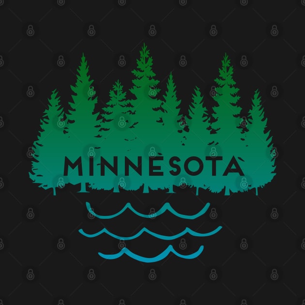 Minnesota Tree Silhouette Lake Nature Outdoors Souvenir by Pine Hill Goods